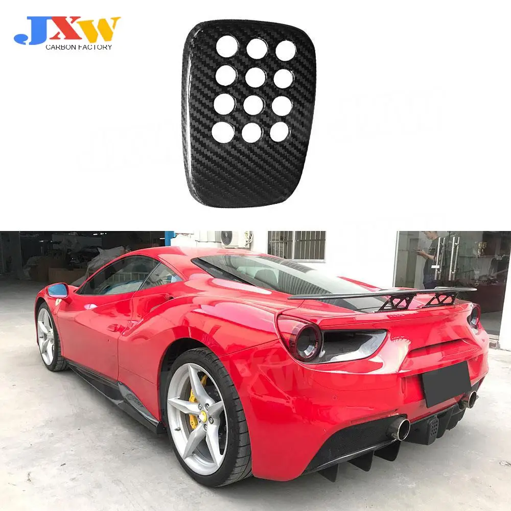 1Pc Dry Carbon Fiber Car Rear Bumper Diffuser Decoration Cover With Camera Hole Case for Ferrari 488 N Style 2015-2018