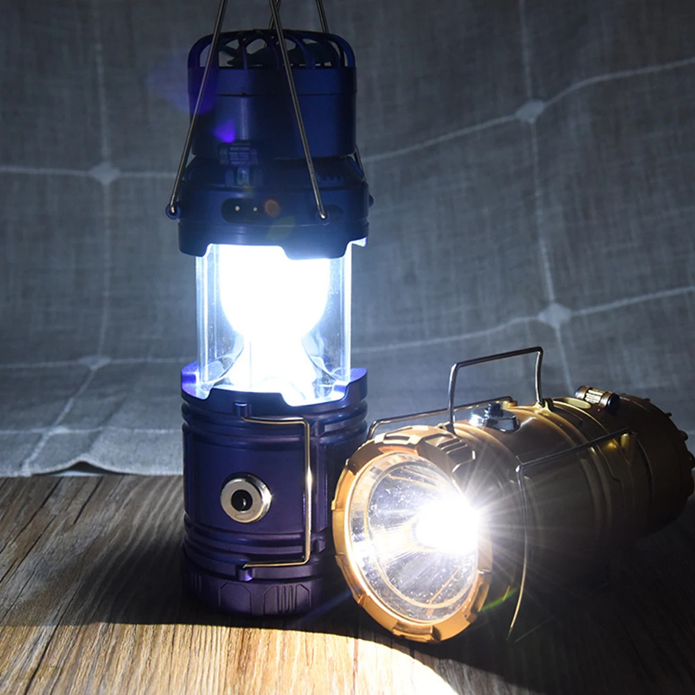 

Solar Powered Lantern LED Light USB Phone Led Camping Lantern With Ceiling Fan Rechargeable Portable Outdoor Fan Storage