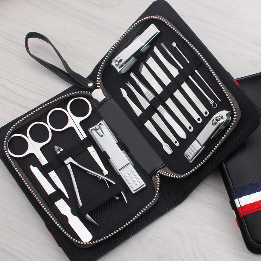 ชุดทำเล็บมือและเล็บเท้า 15 ชิ้น ทำจากเหล็กกล้าคาร์บอน ชุดอุปกรณ์ตัดแต่งเล็บ ขอบขัดเงา คุณภาพดีเยี่ยม สำหรับการดูแลเล็บในชีวิตประจำวัน