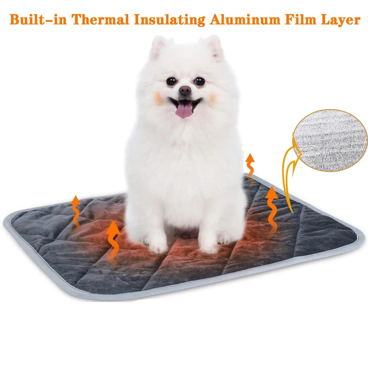 

Self Heating Pet Pad, Extra Warm Thermal Dog Crate Pad Washable Anti-Slip Kennel Mat Pet Supplies for Medium Small Dogs and Cats