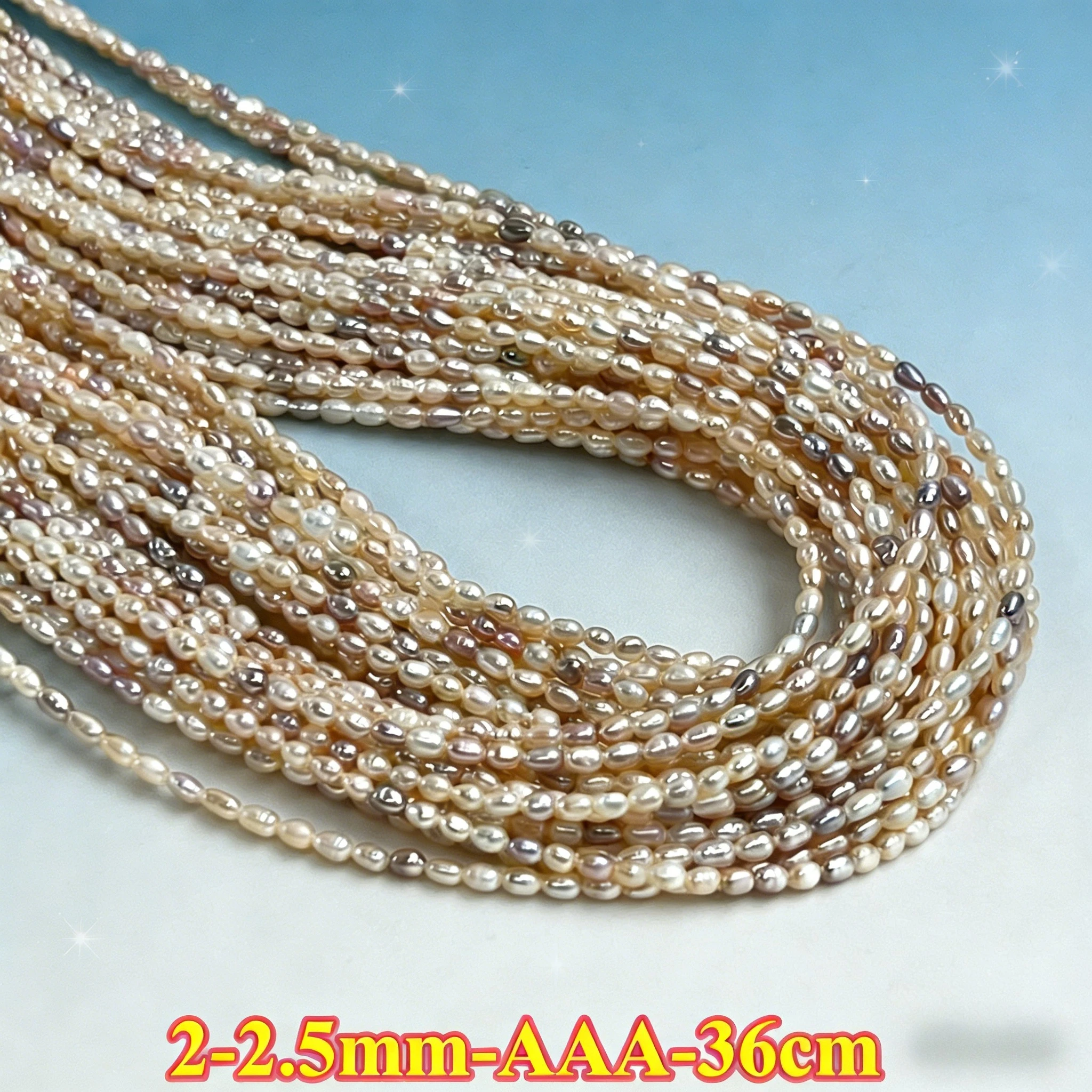 

Candy Color2/2.5mm AAA Natural Freshwater Pearl Rice Spacer Bead Jewelry Make DIY Necklace Bracelet Women Gift Wedding Women