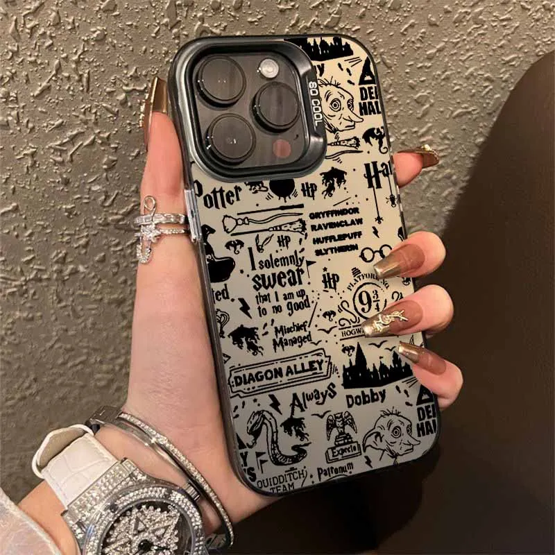 Couple Potters Wand Fashion Cover For Apple iPhone 16E 16 15 14 13 12 mini 11 8 7 Pro Max Plus Colorful Phone Case - náhled 2