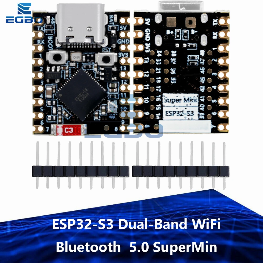 ESP32-S3 Dual-Band Wi-Fi/Bluetooth 5.0 Super Mini Development Board-Programmable ESP32 PCB Kit for arduino
