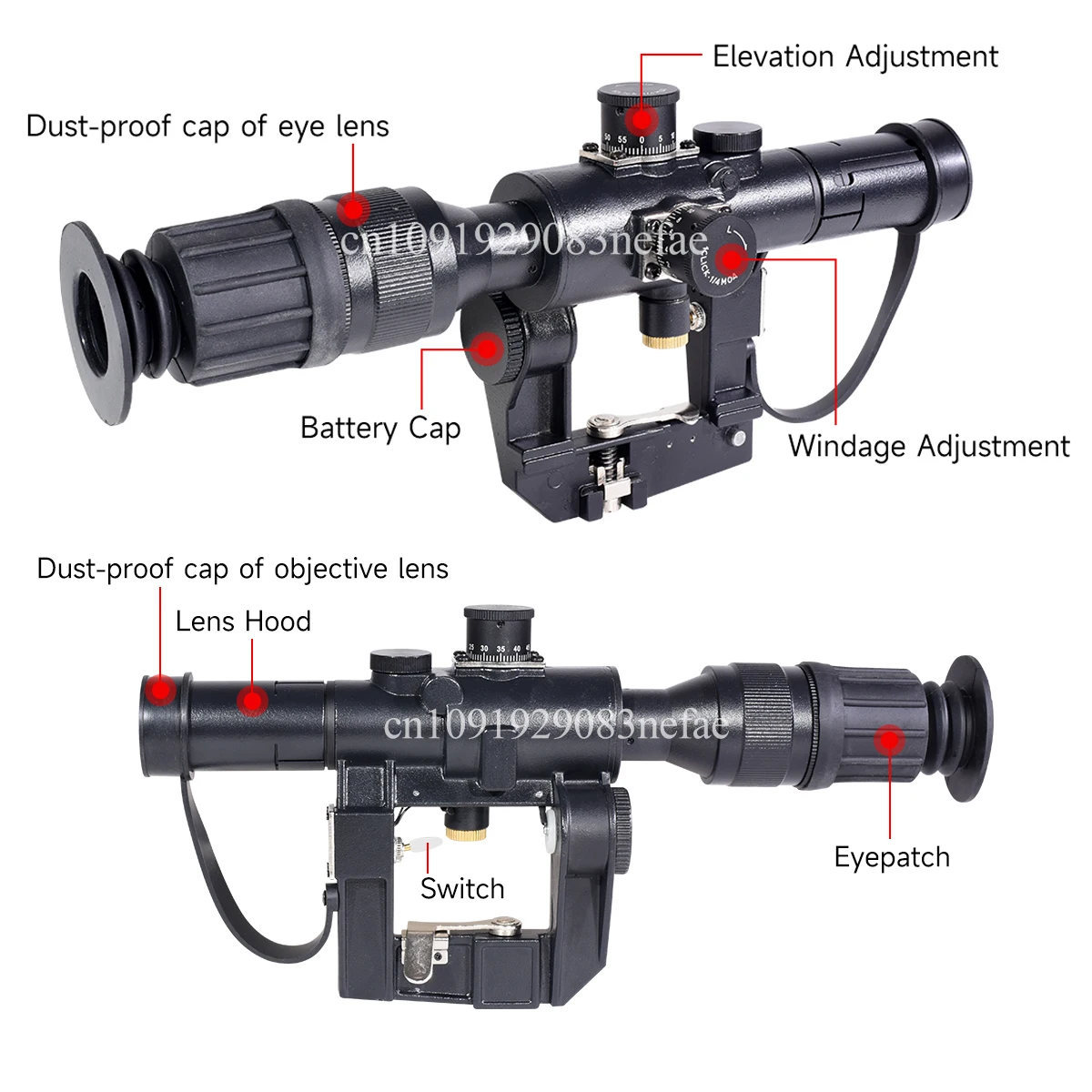 PSO-1 Type 4x26 Red Lighting Optics Red Dots Sights Hunting Shooting for Dragonov Sniper Rifle Series Tactical Gear Riflescope