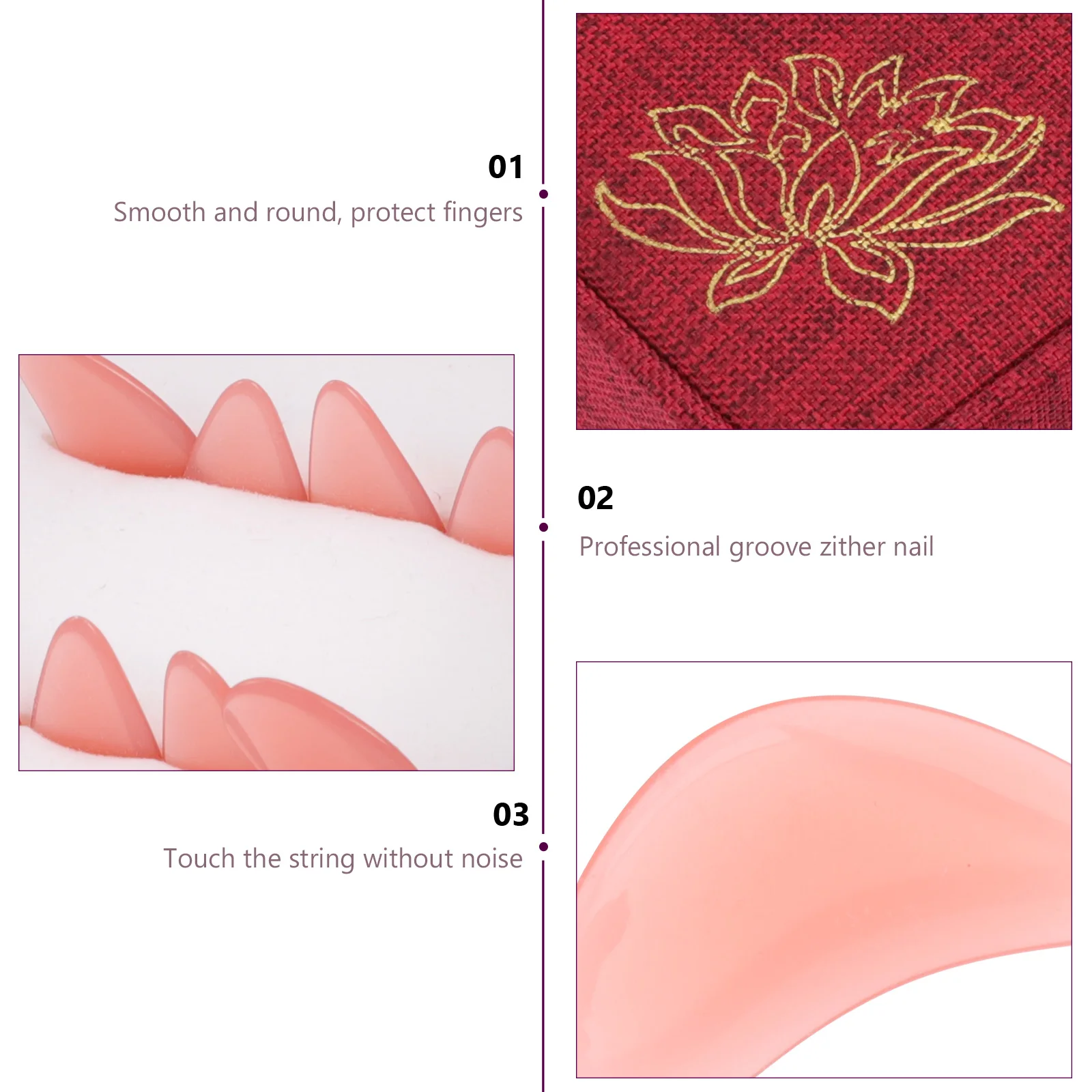 

1 Set Crystal Fake Nails For Guzheng Durable Sturdy Wear Resistant Clear Sound Finger Picks Accessories Practice Tool String