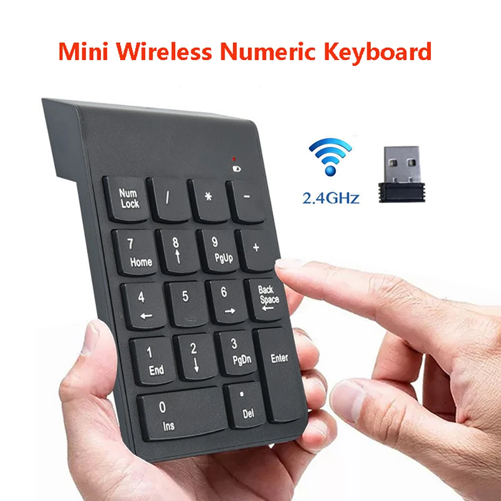 Mini Wireless Numeric Keyboard 2.4GHz  Numpad 18 Keys Digital Pave numpad for Accounting Teller Laptop Notebook Tablets