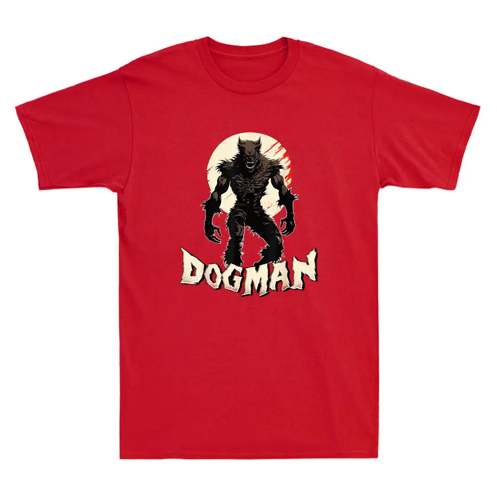 Dogman Werewolf Supernaturals Монстр фольклор зашифрованный ужас мем Мужская футболка стандартного кроя с коротким рукавом топы