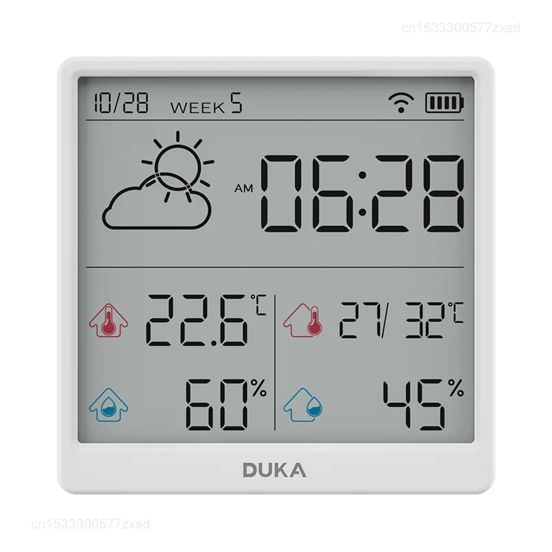 Imagem -06 - Xiaomi-duka Smart Home Wifi Sensor de Temperatura e Umidade do Tempo Relógio Interno Higrômetro Termômetro Display Digital Lcd