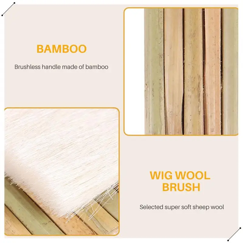 3 Size Sheep Hair Hake Brush Bamboo Handle Soft Brush Latex Paint Brush For Pottery Painting Drawing Drafting