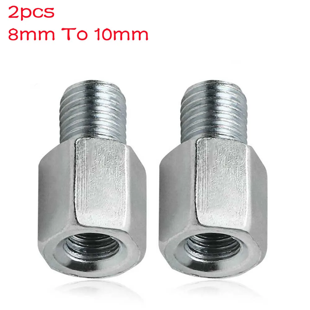 2pcs Motorcycle Electric Car Rearview Mirror Conversion Screw 8mm To 10mm Chrome Adapters Rear View Mirror Screws accessories