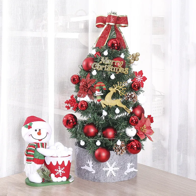 Small household 60cm desktop front desk DIY mini Christmas tree encrypted decorative light 90cm luxury package ornament