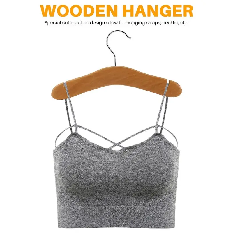 ABUI-Wooden Baby Hangers,Kids Hangers,Notched Shoulder Design For Children Clothes,Decoration Hanger,10 Pack