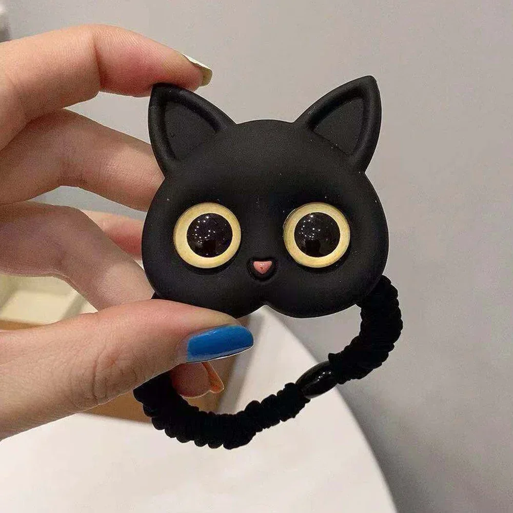 2024 New Women Cute Cat Rubber Bands Elastic Hair  Korean Headwear Children For Girls Lovely  Accessories Ornaments