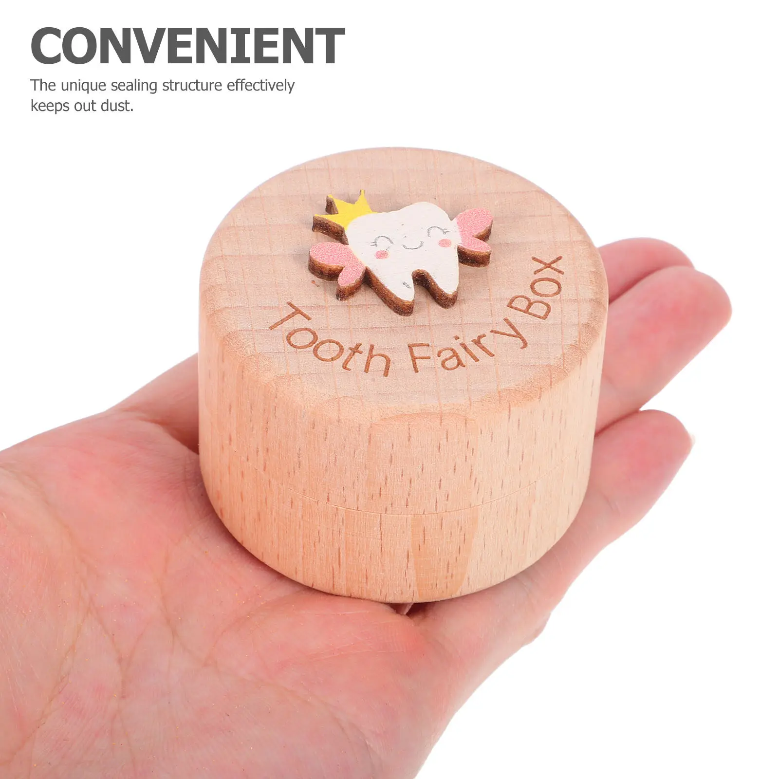 Wooden Baby Tooth Box Keepsake Storage First Teeth Halloween Christmas New Year Baby Keepsake Tooth Box Baby Tooth Case Kids