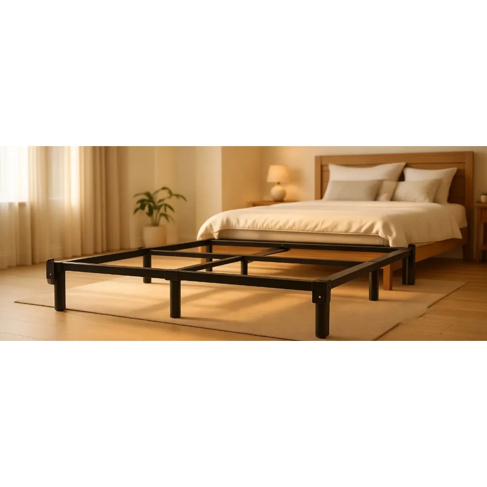 

Full Size 7 Inch Metal Bed Frame with 9 Leg Support for Box Spring and Mattress Easy Tool Free Assembly
