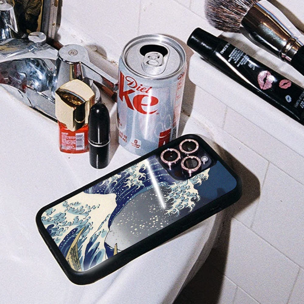 Great Wave K-Kanagawa Night  Phone Case Mobile Phone Cases for iPhone 15 14 13 Pro Max 11 12 Mini Alex Mirror TPU Shell