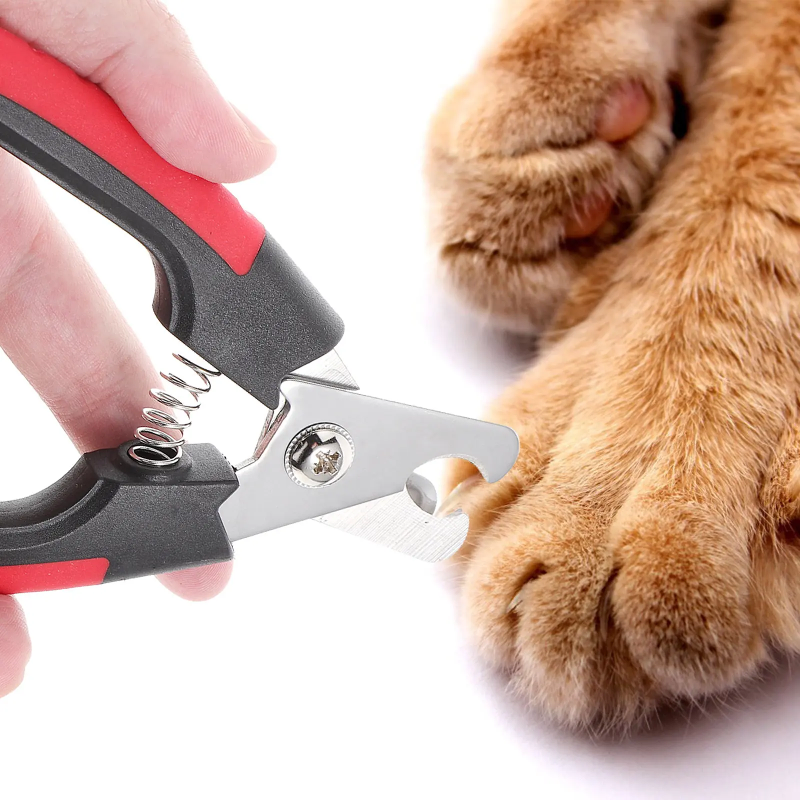 Pet Nail Clippers for Dogs Cats Rabbits – Non-Slip Handle with Safety Guard, Portable & Washable