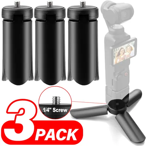 Mini Tripod with 1/4" Screw Desktop Tabletop Stand Holder Tripod for Gimbal Handle Grip Stabilizer for Camera DJI Pocket 3/2