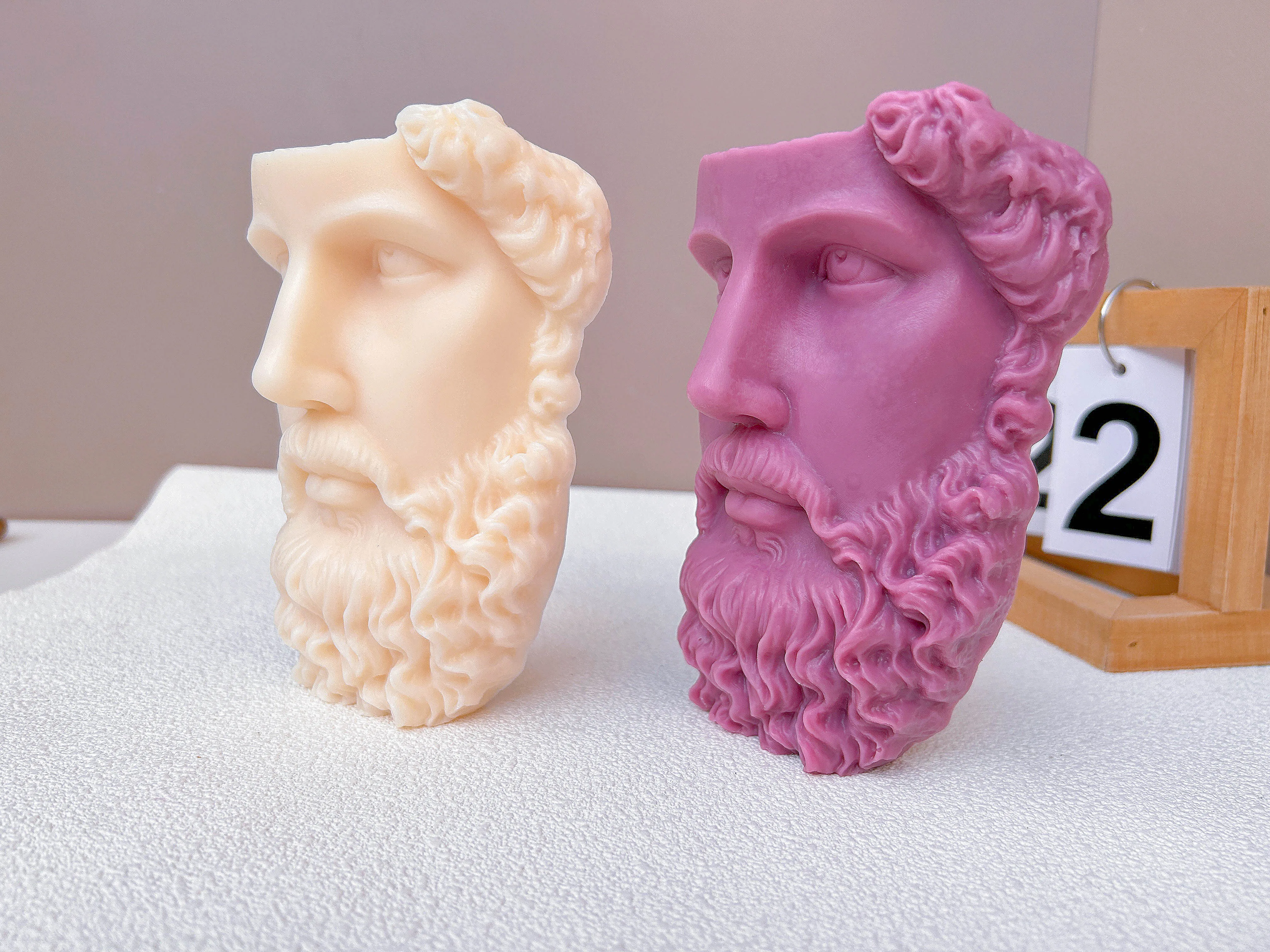 

3D Half Body Beard Man Statue Candle Silicone Mold Greek Half Face Man Silicone Candle Mold Production Gypsum Soap Wax Mold