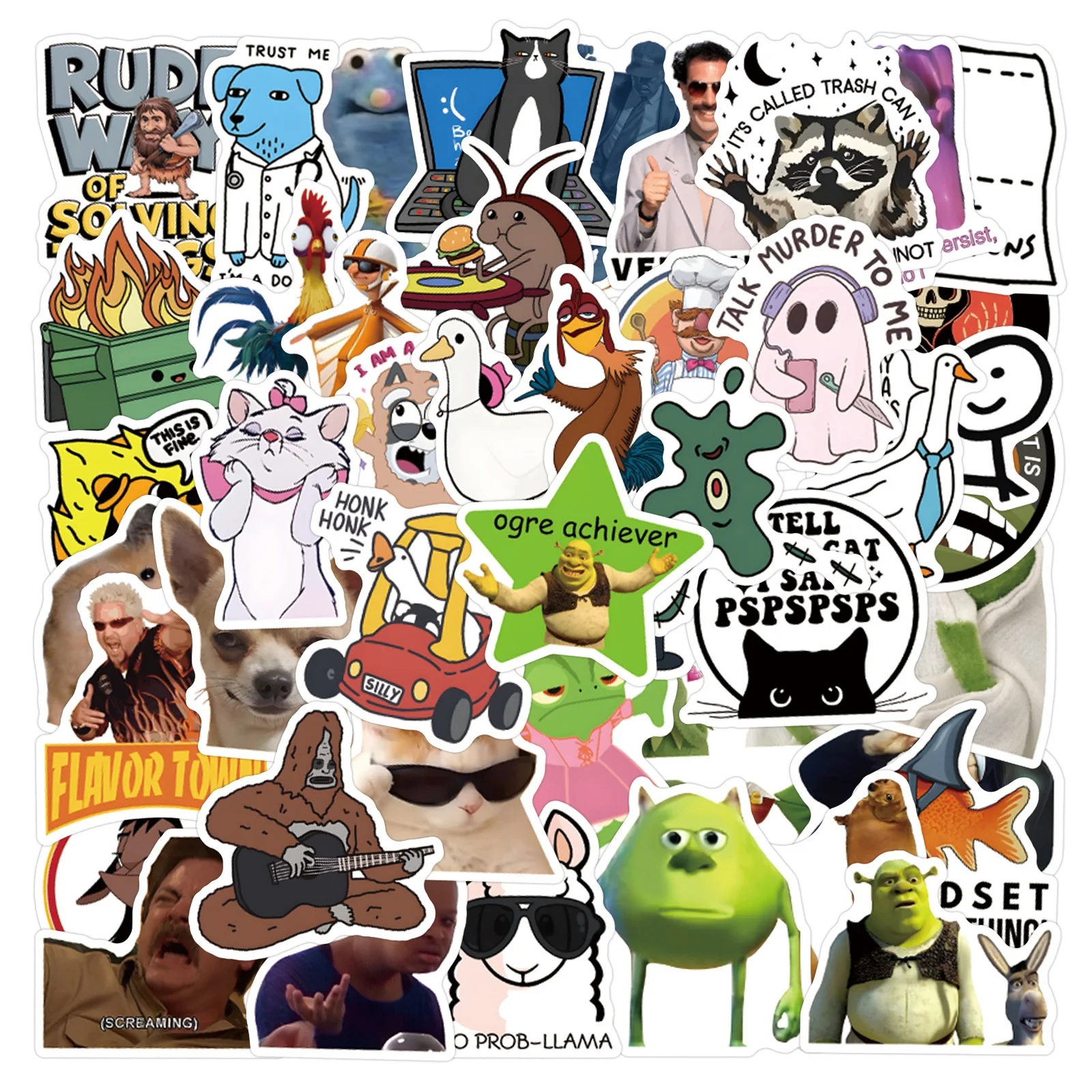 55 قطعة مزيج لطيف ميمي ملصقات شخصية محاكاة ساخرة التعبير DIY بها بنفسك سيارة الأمتعة حقيبة اللعب الكلاسيكية الشارات الكتابة على الجدران ملصق حزمة #2