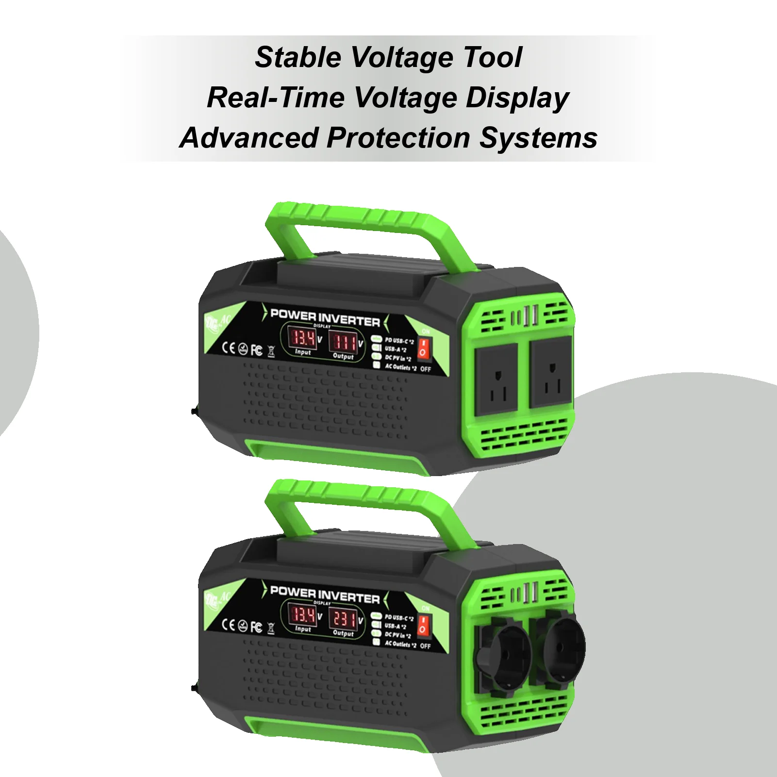 

Inverters For Vehicles 300W Car Outlet Adapter With USB Ports Digital Display Charger With 2 Sockets 4 USB Ports Plug Outlet For