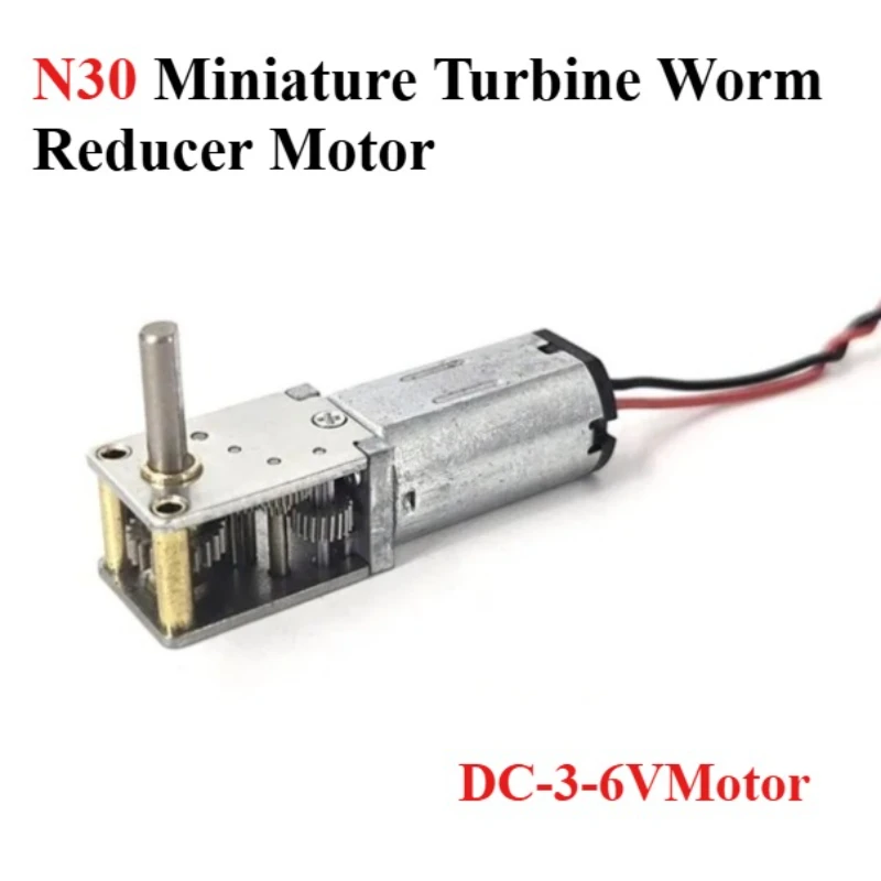 Mini N30 Full Metal Gearbox Gear Motor DC 3V-6V 5V 10RPM Slow Speed Large Torque Reduction Motor Right Angle D-shaft Car Robot