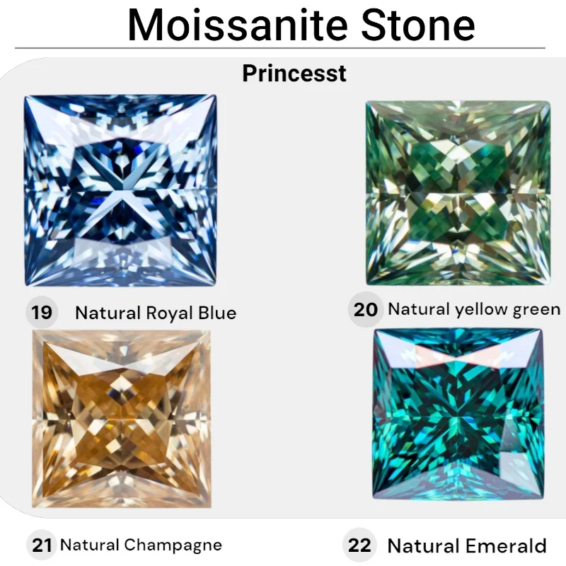 

New Moissanite Stone Princess Cut VVS1 Combination Chain Charms Beads with GRA Certificate for Advanced Jewelry Making Material