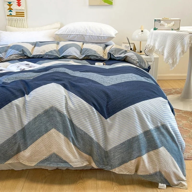 Soft Polyester Duvet Cover Wave Geometric Pattern Single Quilt Comforter Cover Home Dormitory Bedding Linens 150*200cm*1pc