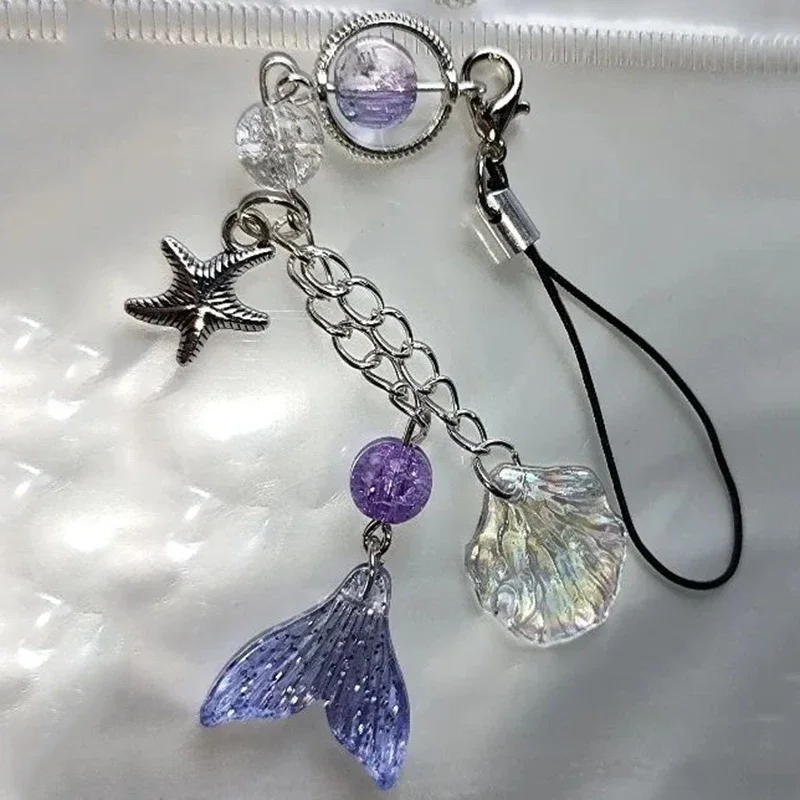 Game Love and Deepspace Rafayel Cosplay Couple Phone Chain Fish Tail Pendant Keyring Bag Keychain Jewelry Prop Accessories Gift
