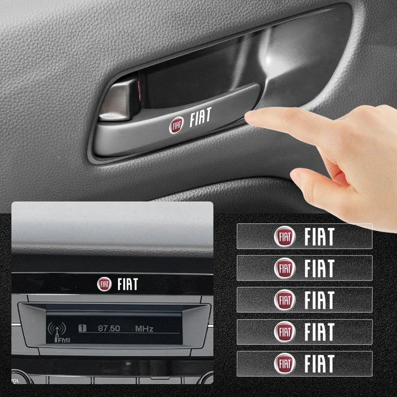 Car Interior Steering Wheel Dashboard Central Stickers Badge For Fiat 500 Ducato Pondo Punto Panda FR Abarth Doblo Stilo Bravo