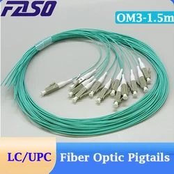 Faso 50개 LC/UPC OM3 광섬유 피그테일 MM G652D SX 코어 0.9mm 광 피그테일 LSZH 재킷