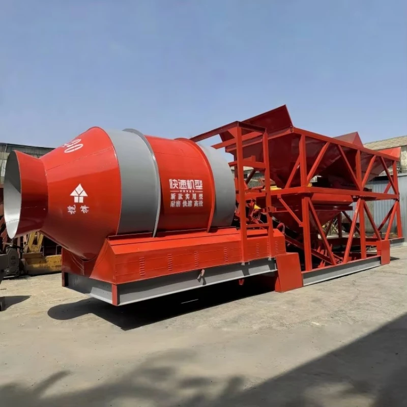 Planta Mezcladora de Concreto Móvil de Tambor, Totalmente Automática, de 100m³/h, para Construcción, Hormigonera