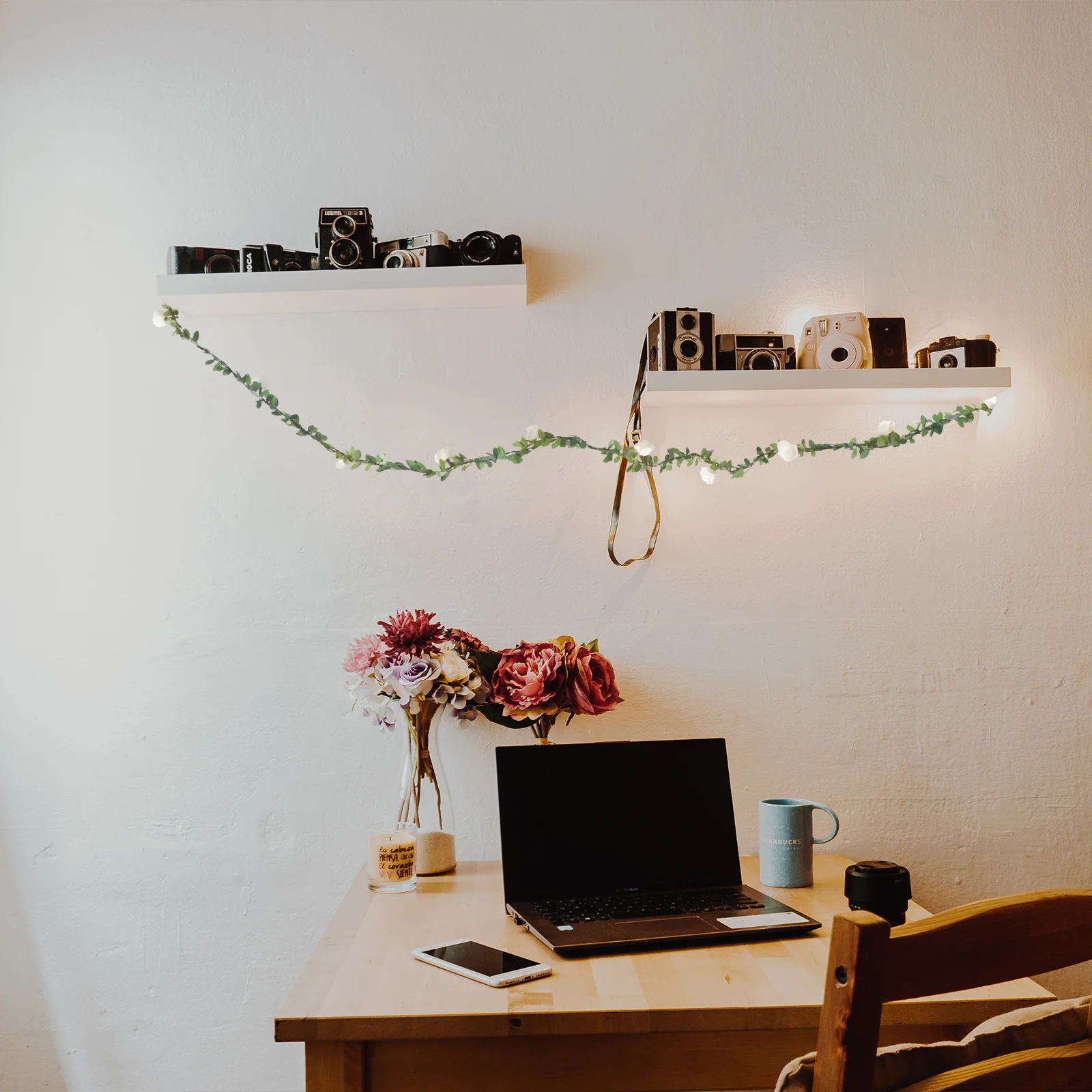 مجموعة واحدة من ضوء الروطان الوردي النابض بالحياة سلسلة ضوء شمسي دافئ رومانسي لحفلات الفناء والحديقة مصباح شمسي خارجي #1