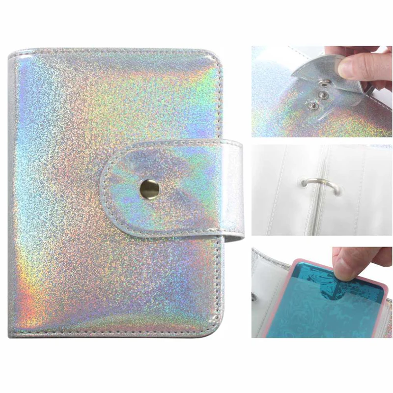 20Slots 6*12cm Holographic Stamping Plate Case Storage Bag Purple/Pink/Colorful Rectangle Nail Art Plate Organizer Holder Bag