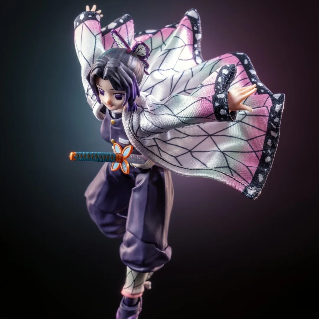 

Demon Slayer Shf аниме ручной работы Kochou Shinobu плащ колонна насекомых плетение перьев встроенная железная проволока подходит для игрушек 1/12