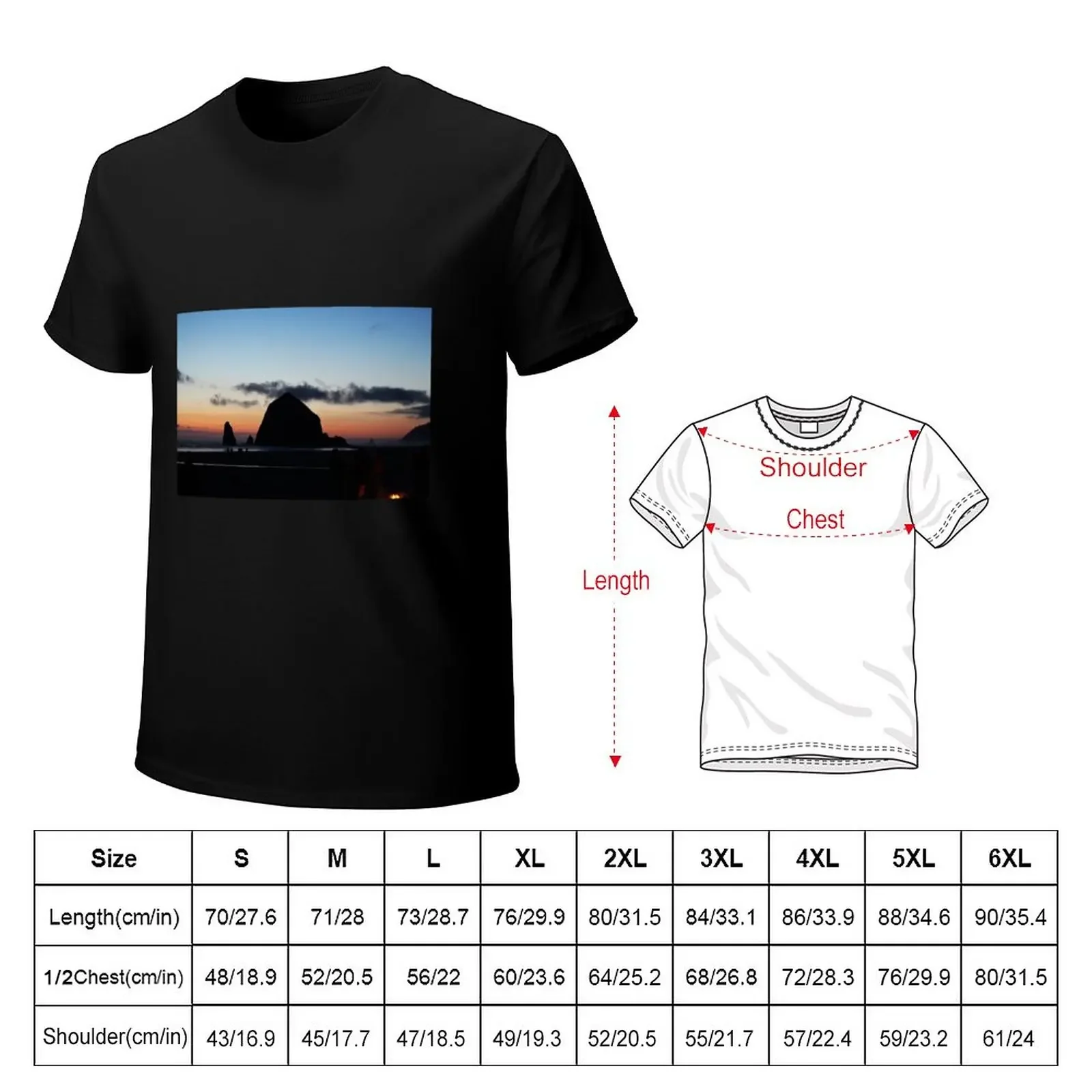 Sunset at Haystack Rock at Cannon Beach, OR T-Shirt