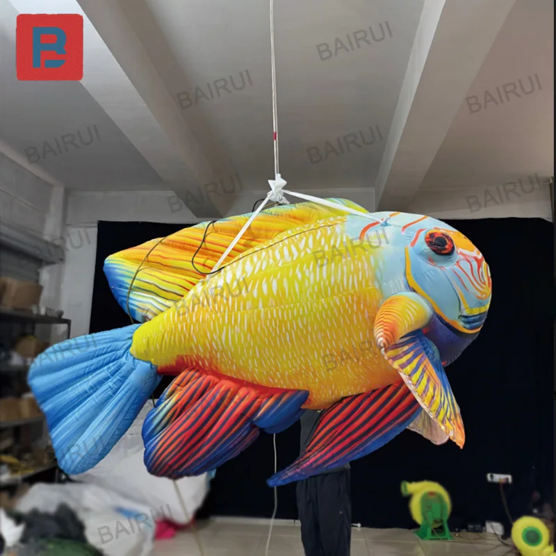 Inflatable Marine creatures with blowers, hanging decorative props for outdoor shopping malls and oceanariums