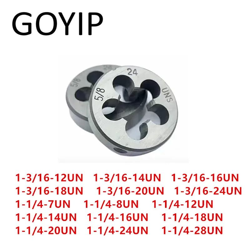 1-3/16-12  1-3/16-18  1-3/16-24  1-1/4-7  1-1/4-14  1-1/4-18  1-1/4-20  1-1/4-28 UN American Round Die Threading Die