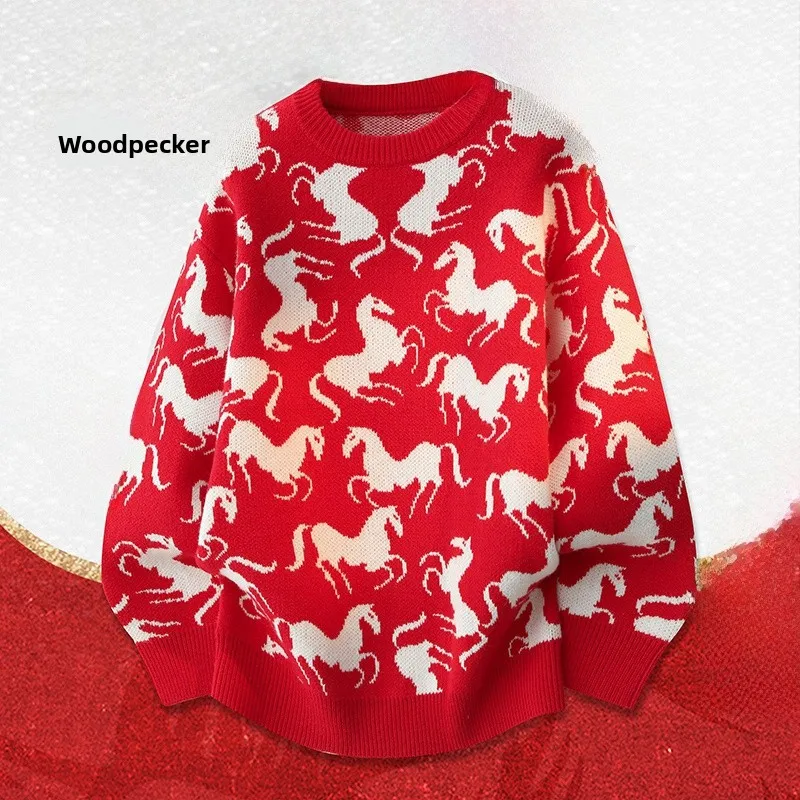 

Красный утепленный вязаный свитер с круглым вырезом для мужчин, зимний теплый повседневный пуловер, бренд TUCANO, из полиэфирного волокна, молодежная одежда