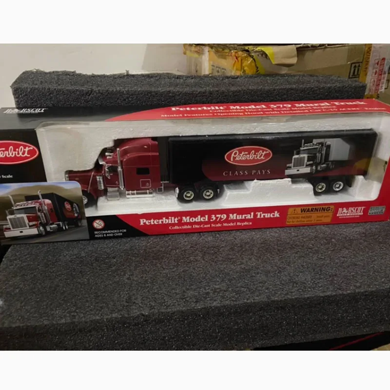 1/50 Peter bilt 379 Mural Alloy Container Truck Semi Trailer Model Car Delicacy Miniature Static Collectible Toy Holiday Gift