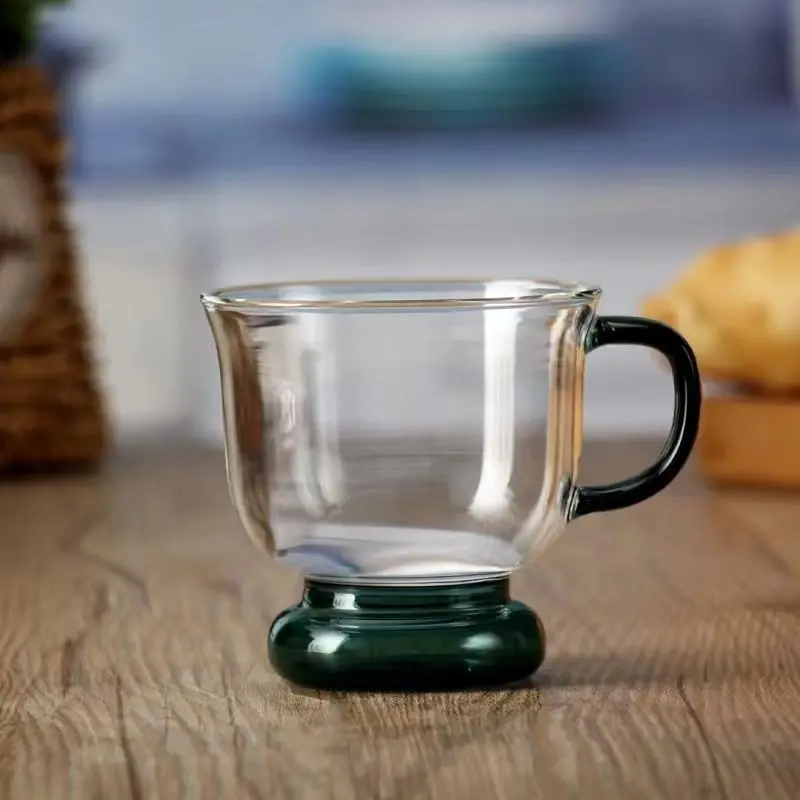 British Retro Light Luxury Glass Coffee Cup High Borosilicate Heat Resistant Tea Set Gentleman Girly Style For Home Office Gift