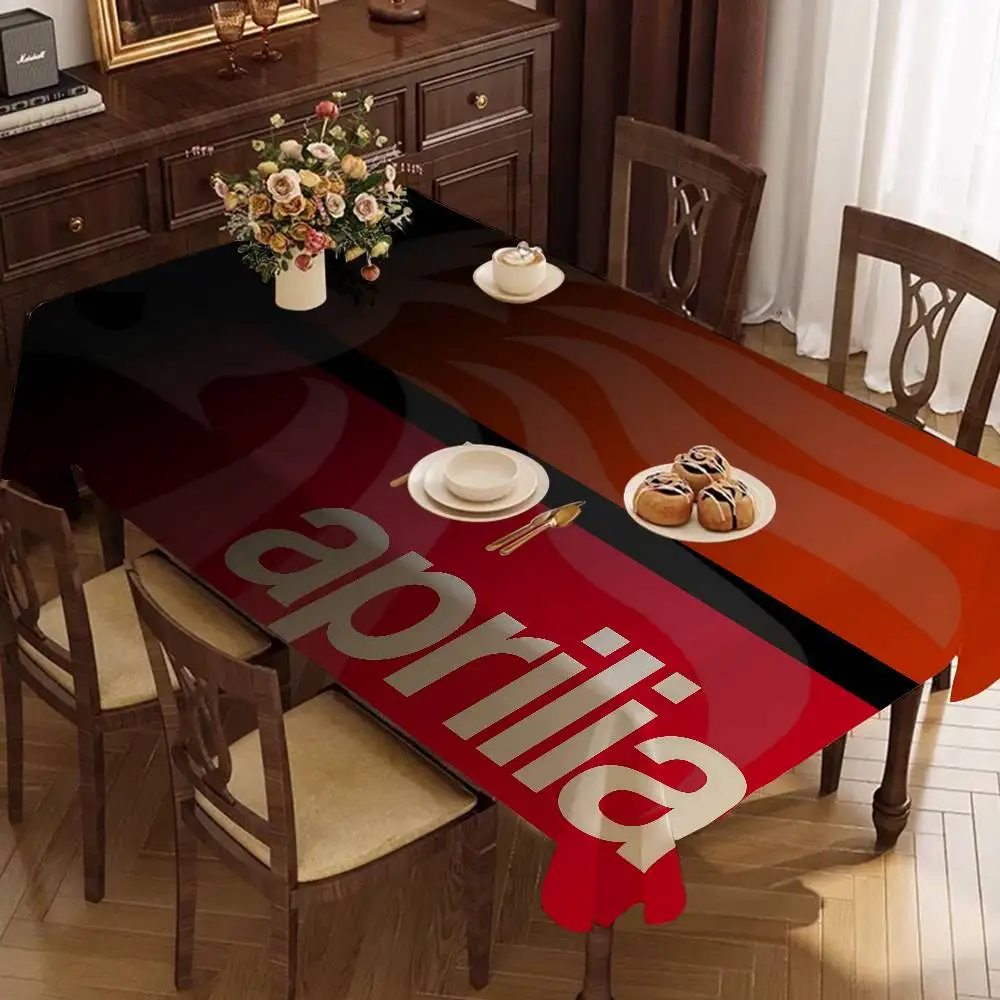 A-ApriliaS Motorcycles Waterproof And Oil-proof Tablecloth Bedside Table Dustproof Decorative Cloth Living Coffee Tablecloth