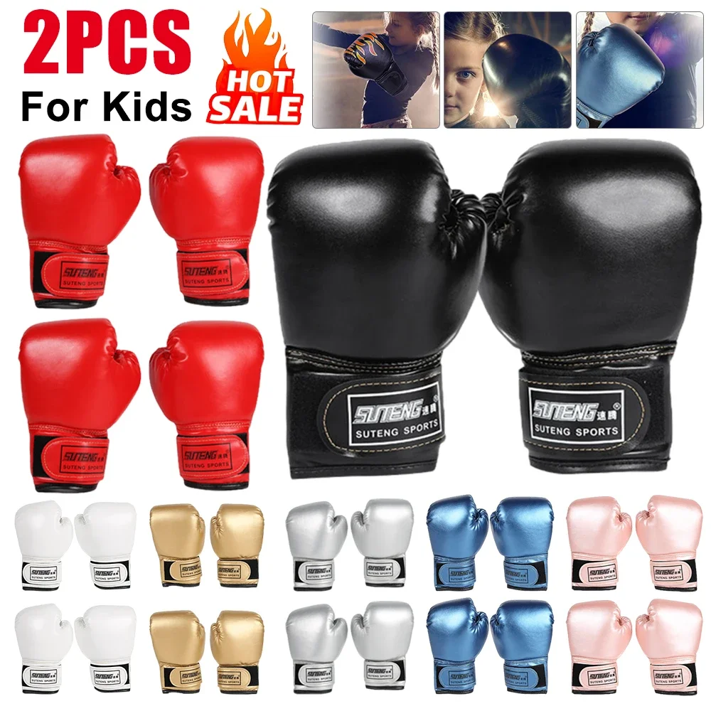 

1 Pair Kids Boxing Gloves Children Punching Training Comfortable Adjustable Fighting Mitts Sanda Karate Muay Thai Boxing Gloves