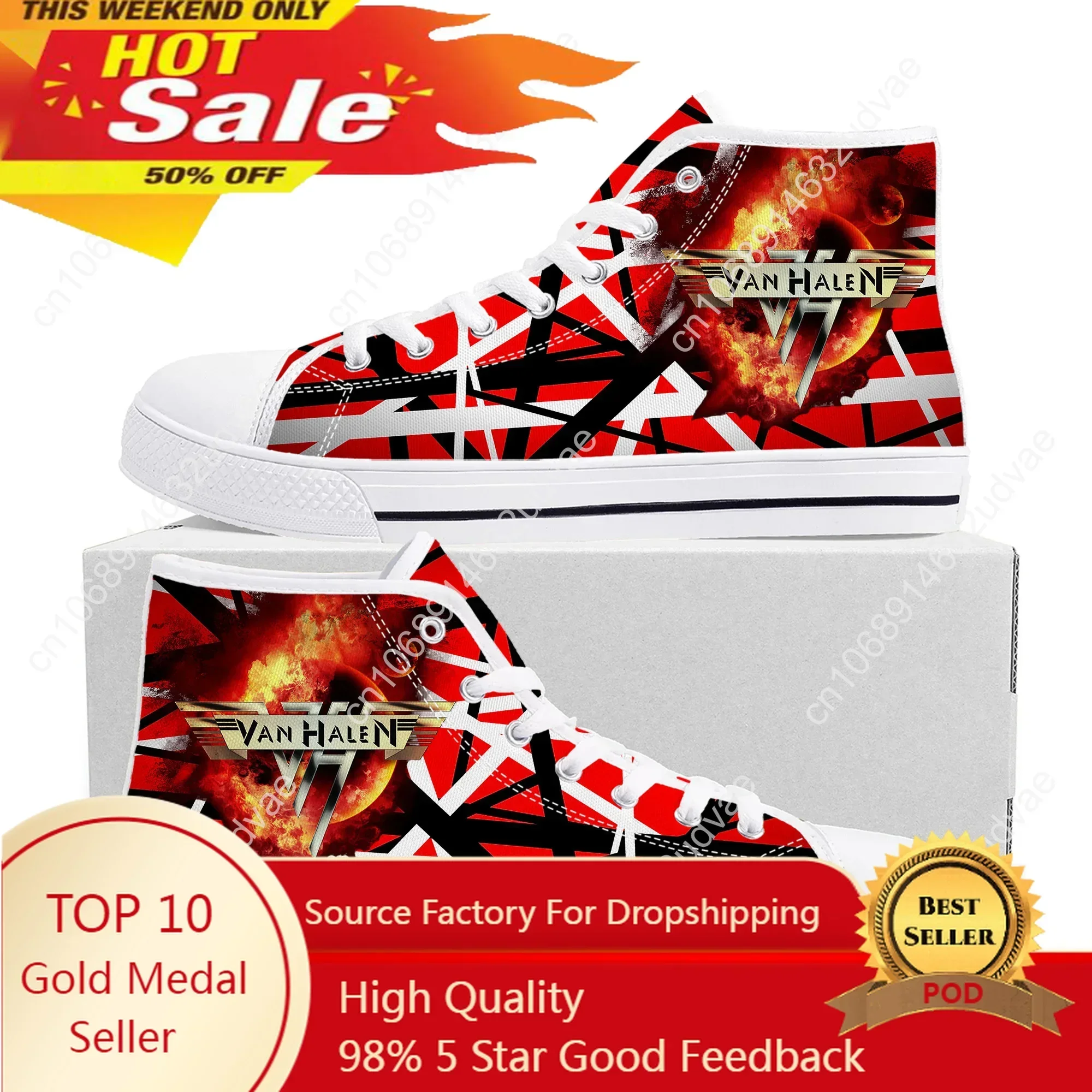 Van Evh 5150 Stripes Halen High Top Sneakers Men Women High Quality Canvas Sneaker 1984 Casual Couple Shoes Custom Shoe