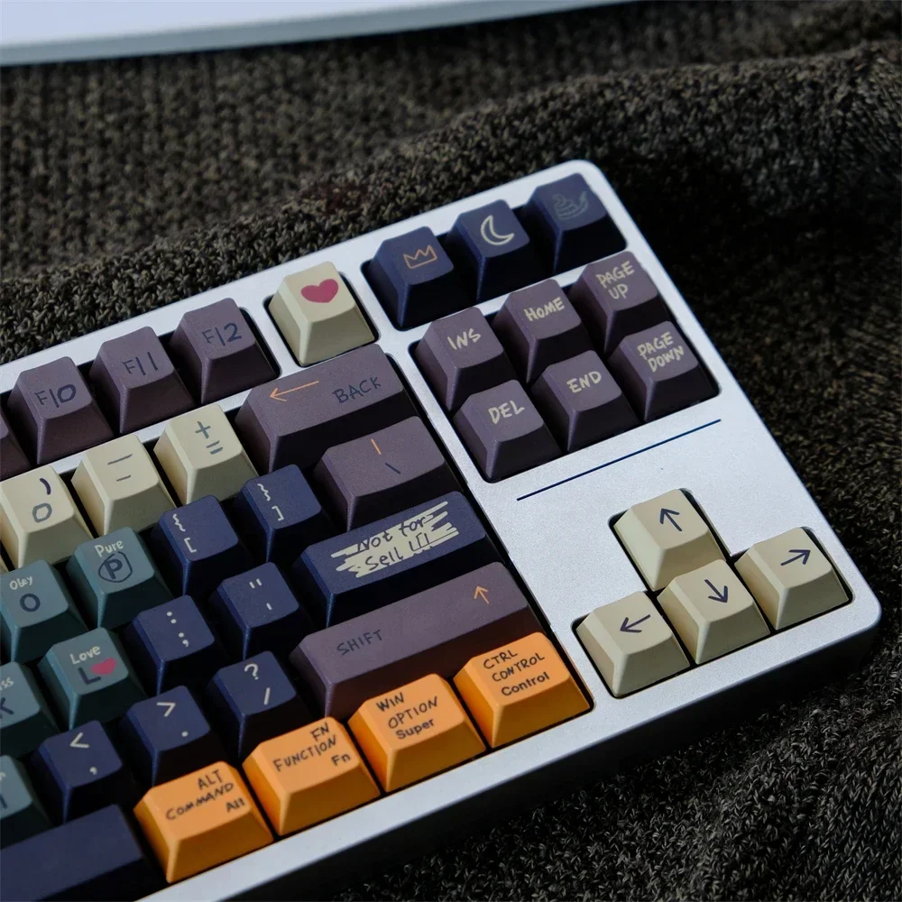 Dasar cinta Cherry Keycaps PBT bahan 151 lima sisi sublimasi KeyCaps 7u ISO tata letak untuk MX switch Keyboard mekanik