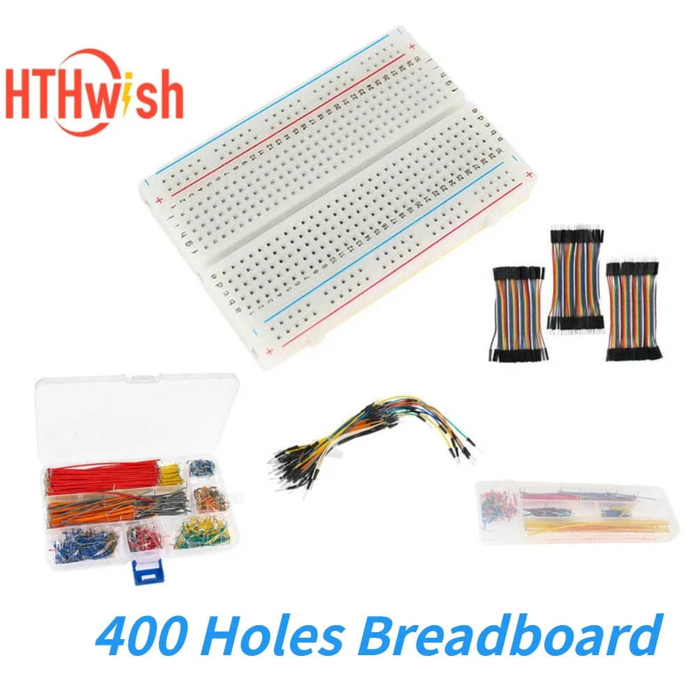 Kit de placa de pruebas sin soldadura, 400 puntos de amarre, PCB, 140 Uds./840 Uds., cable de puente de 14 longitudes, línea Dupont de 10CM, Mini Kit de Protoboard de prueba DIY