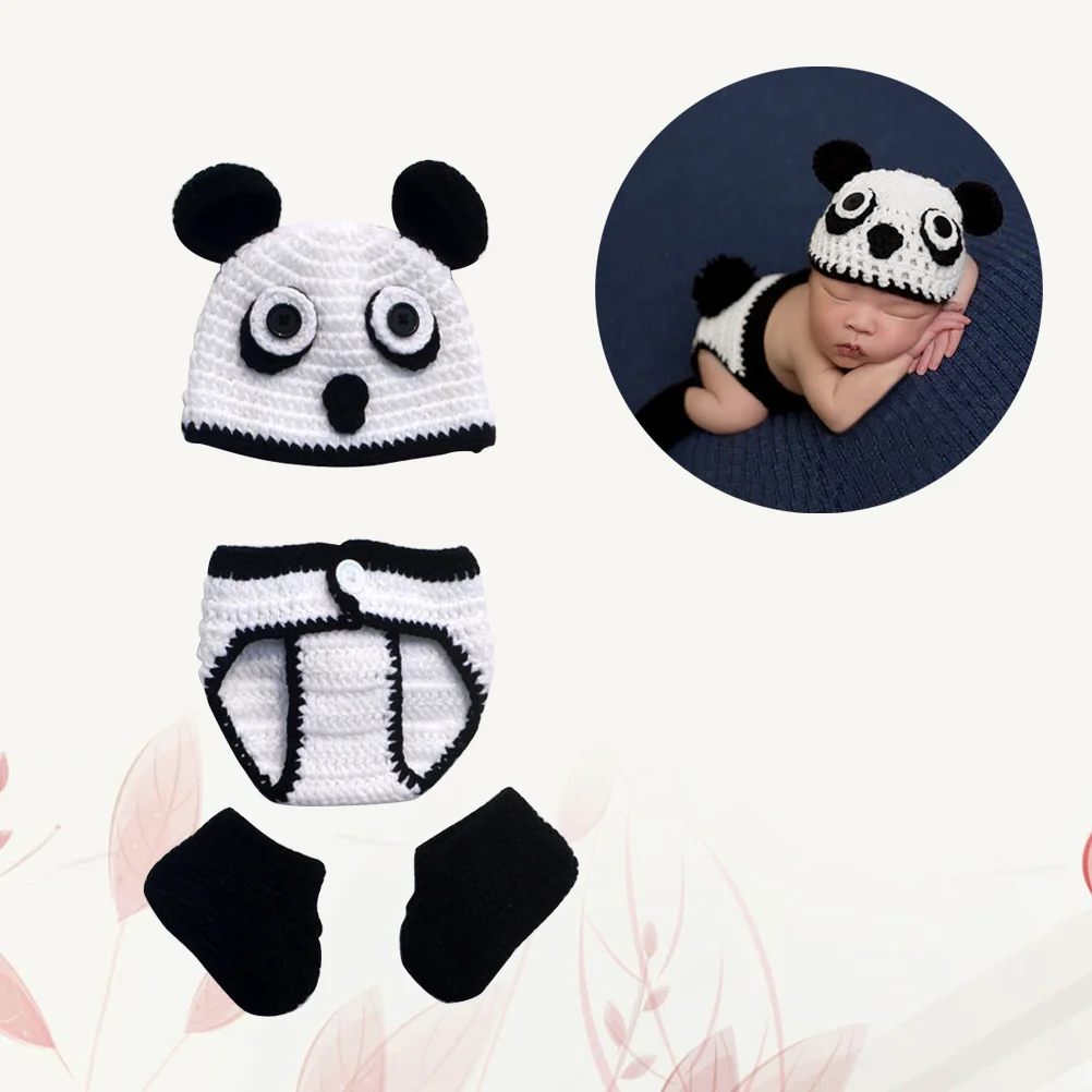 Schattige baby-outfit met pandahema, pasgeboren babykostuum voor gedenkteken fotoshoots en babyfotografie rekwisieten voor dagelijks gebruik