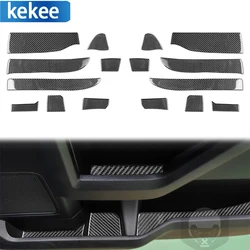 For Ford F150 Raptor 2015-2020 Real Carbon Fiber Car Door Slot Mats Stickers Interior Decorative Accessories 16PCS