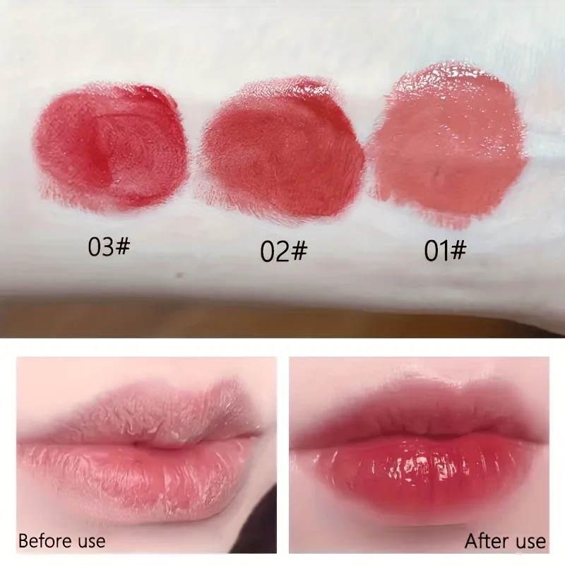 Uroczy Kolorowy Balsam do Ust 3 szt. Nawilżający Tint do Ust Długotrwała Wodoodporna Pomadka Kobiety Dziewczyny Kosmetyki do Ust Prezent na Walentynki