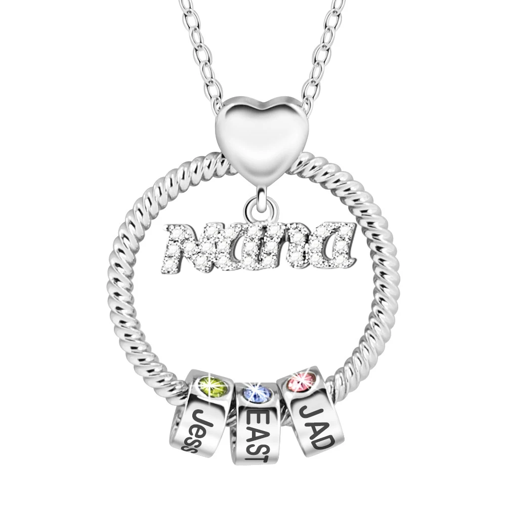 Personalisierte Familiennamen-Halskette für Maman Mamma Mama Mom Nanny GiGi Frauen-Halskette, individuelles Geschenk zum Muttertag – Detail 6